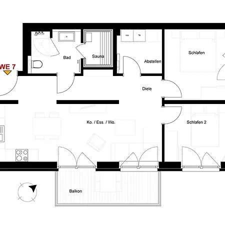 アパート Wolke 7 Mit Sauna Und Balkon - Hunde Willkommen *